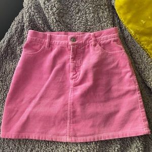 Brandy Melville Pink Corduroy Skirt *RARE*